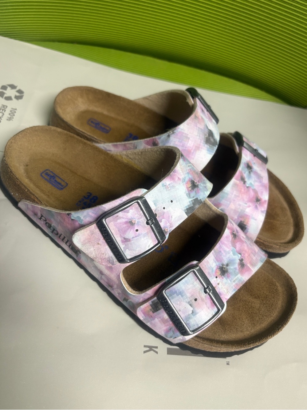 Papillio Pink Floral Double Buckle Sandals